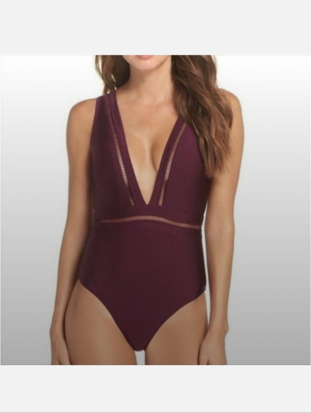 Ted Baker Pointelle Deep V Swimsuit Size XL